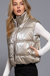 High Neck Zip Up Vest