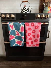 Lipstick: Double-Sided Hand Towel: Light Pink / 17x27 in / Hand Towel
