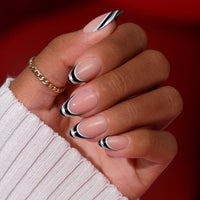 French Tip Press On Nails- Almond 3D Red Lips Valentine Nail: Date Night