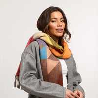 Geometric Color Block Cashmink Scarf