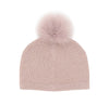 Wool Lurex Beanie with Fox Pom