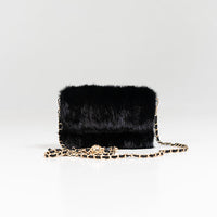 Black Mink Crossbody Clutch