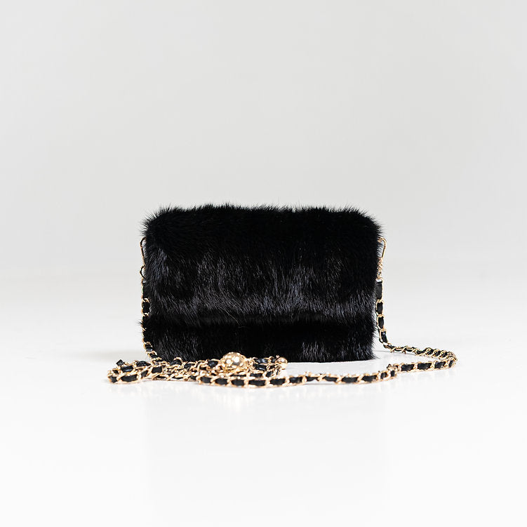 Black Mink Crossbody Clutch