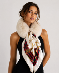 Fox Collar with Silk Scarf