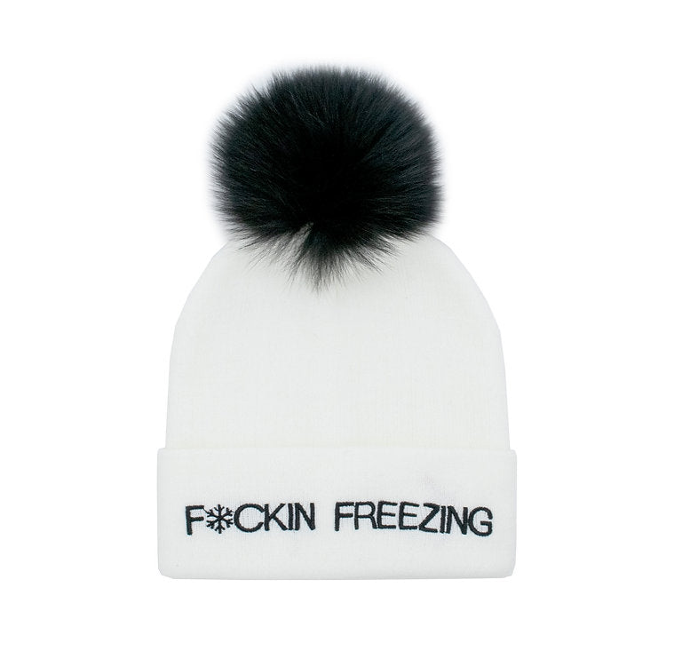 "F"ing Freezing Beanie with Pom