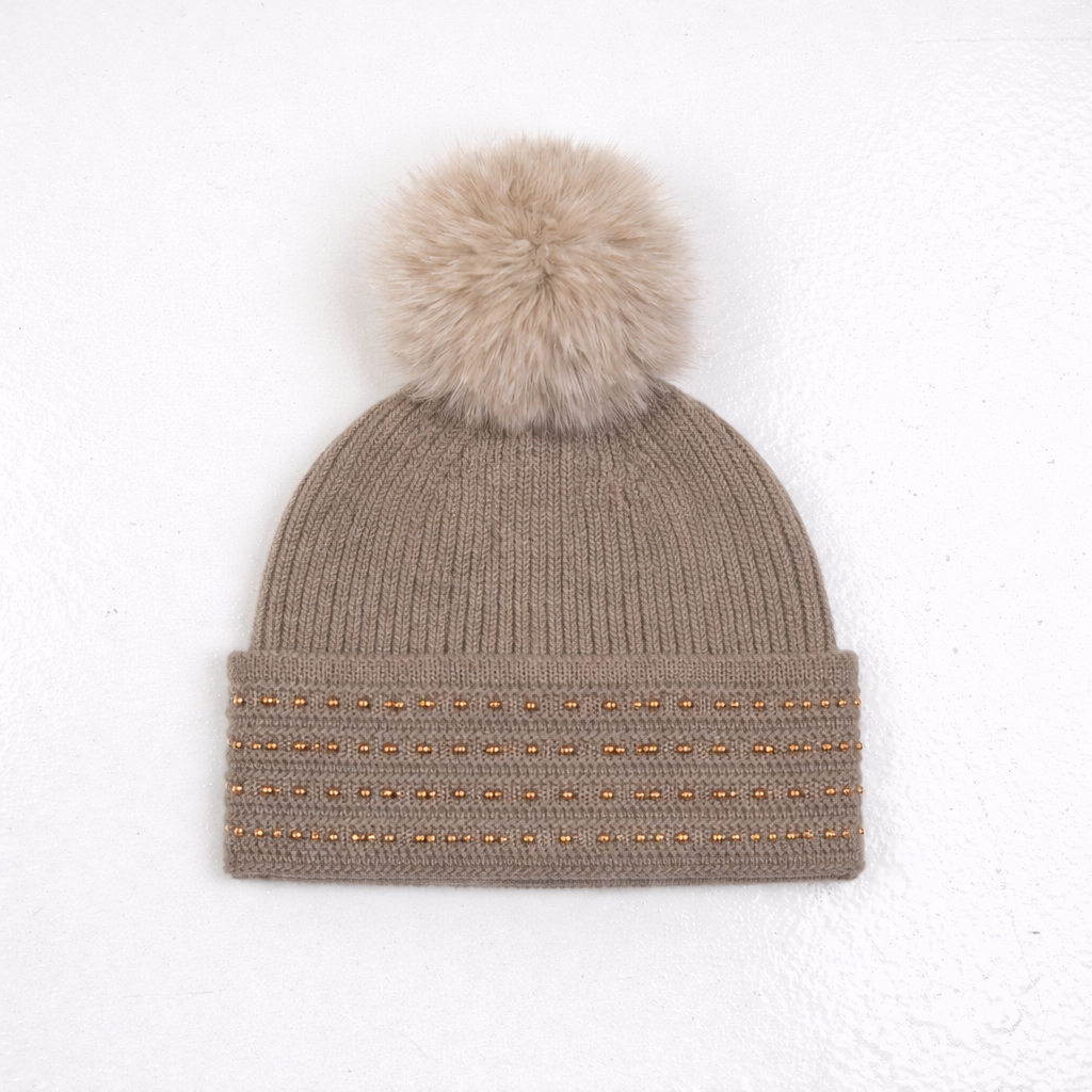Winter Hat w. Fox Pom