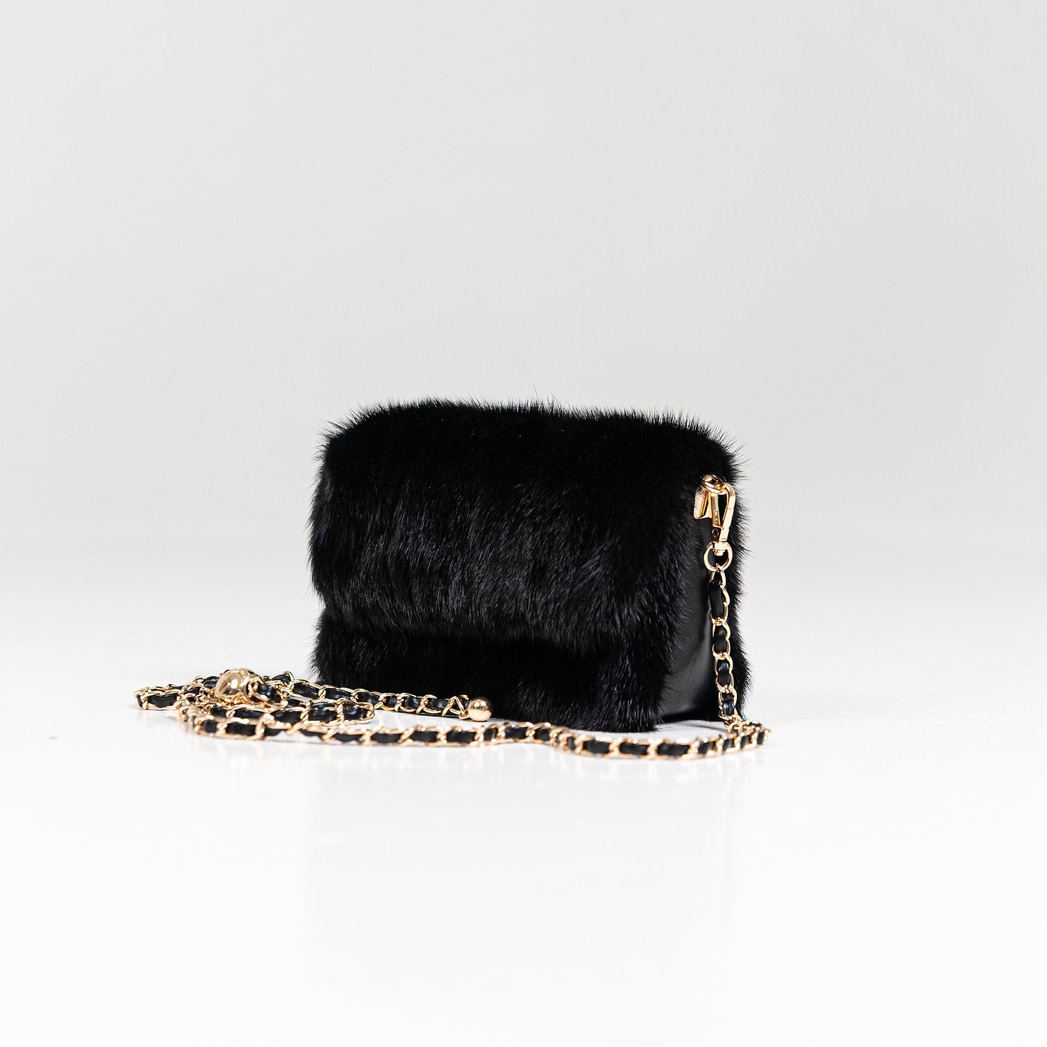 Black Mink Crossbody Clutch
