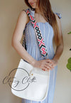 Crossbody Guitar Strap - Hot Pink Black Aqua Geo RTS