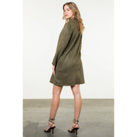 Suede Coat: OLIVE