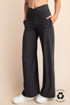 RECYCLED BUTTER V WAIST WIDE PANT
