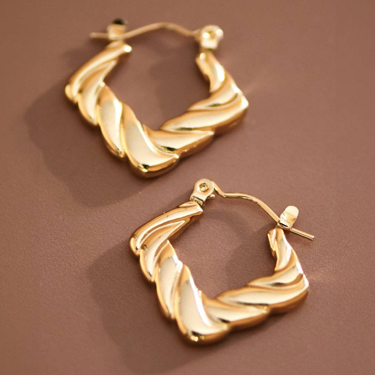 Twisted Gold Hoops