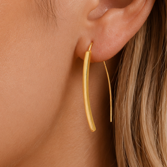 18K Gold Plated Stainless Steel Threader Earrings