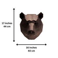 3D PaperCraft Bear Head Wall Art Origami Decor