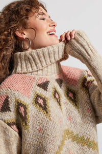 Intarsia Turtleneck Sweater
