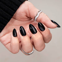 Black Solid Press on Nails Set