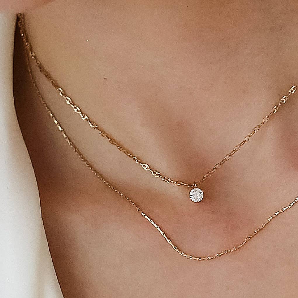 Dainty Crystal Chain Necklace