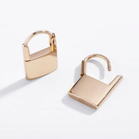 Padlock Huggie Hoops: Gold