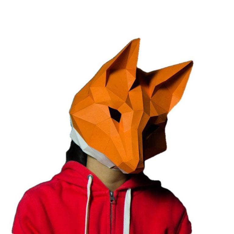 3D Fox Mask Halloween Origami PaperCraft