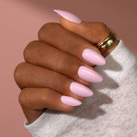 Short Square White Plain Nails - Natural Nude Press On Nails: Power Pink