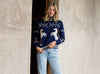 Horse Knit Half Up Zipper Sweater: