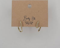 Gold Elegant Design Post Earrings