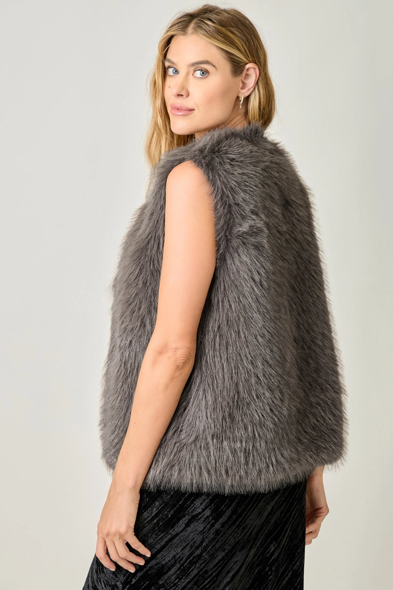 Faux Fur Sparkle Vest