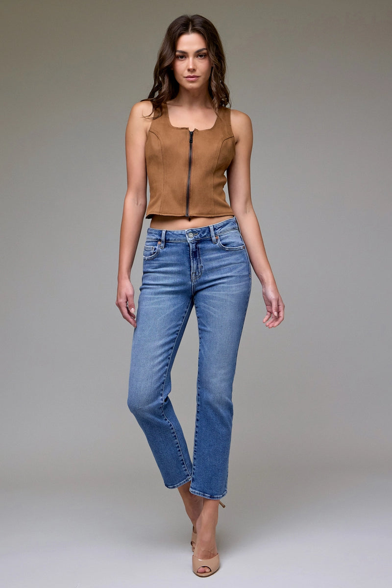 Medium Wash Clean Stretch Mid Rise Cigarette Skinny