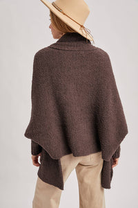 BLANKET WRAP BOUCLE SWEATER CARDIGAN