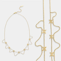 Stainless Steel X Necklace