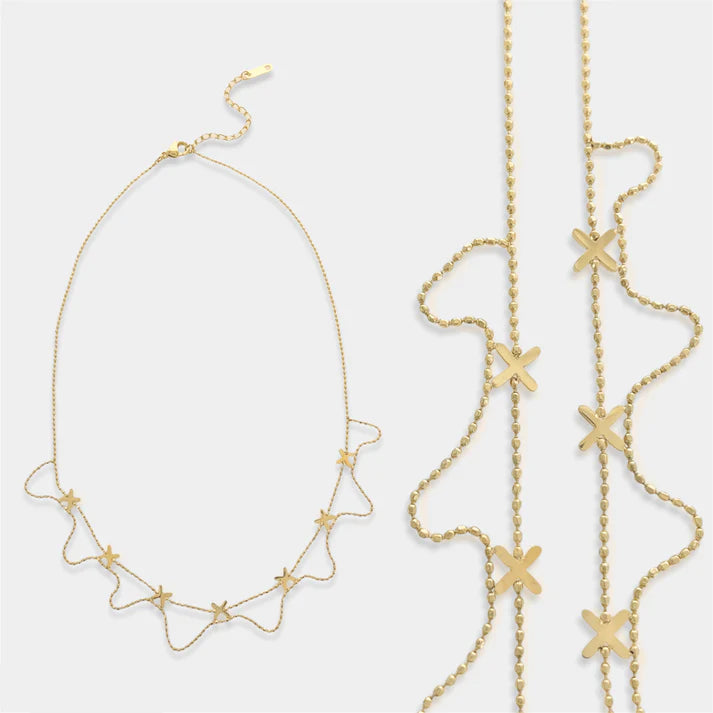 Stainless Steel X Necklace