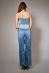 Western Buckle Peplum Top