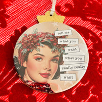 Tell Me What You Want - VINTAGE HOLIDAY LADIES CHRISTMAS ORNAMENT
