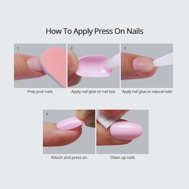 Short Square White Plain Nails - Natural Nude Press On Nails: Power Pink