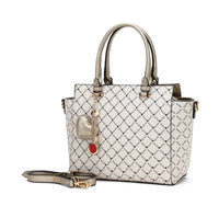 Brangio Italy Luxe Diamond Stitched Tote Bag: Ivory