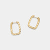 Gold Filled Studded Rounded Rectangle Hoops