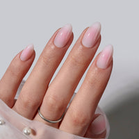 Chrome French Tip Press On Nails- BTARTBOX Square Fake Nails: Evening Attire