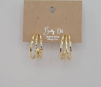 Triple Layered Twisted Hoop Earrings