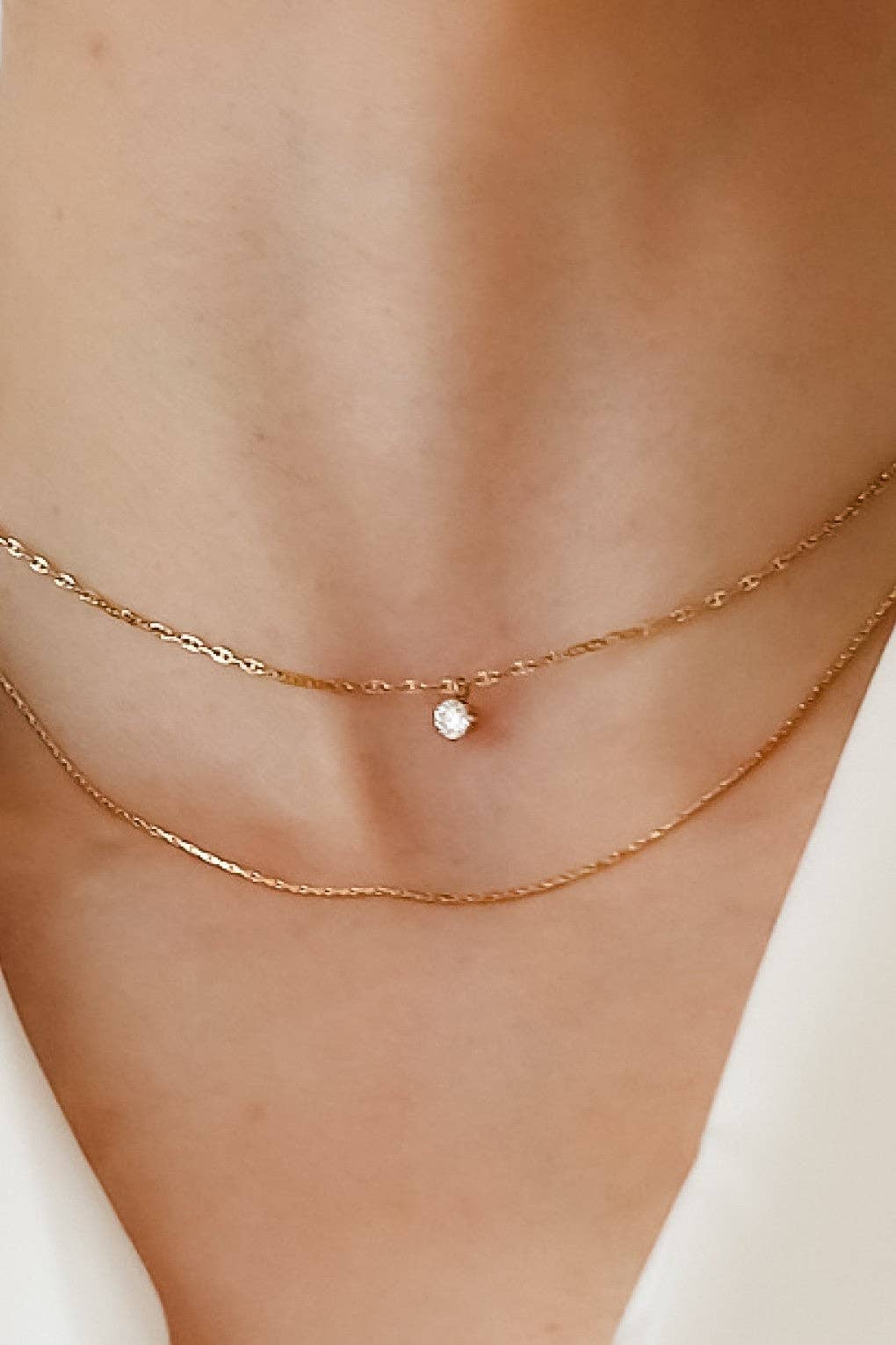 Dainty Crystal Chain Necklace