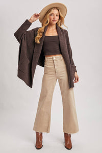 BLANKET WRAP BOUCLE SWEATER CARDIGAN