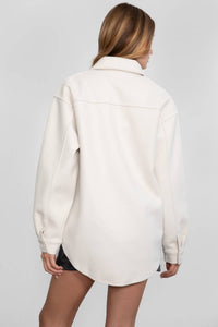 Faux Wool Collared Shacket