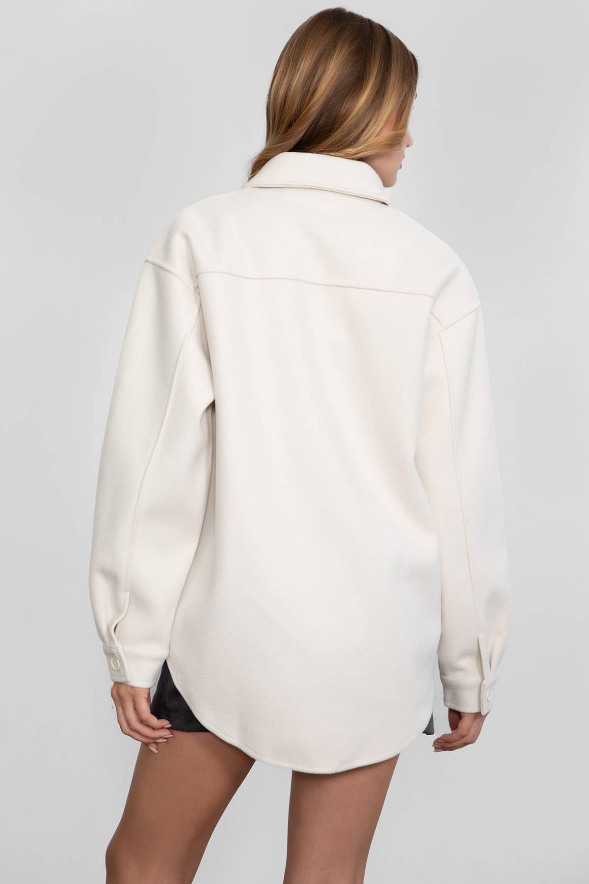 Faux Wool Collared Shacket