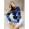 Horse Knit Half Up Zipper Sweater: