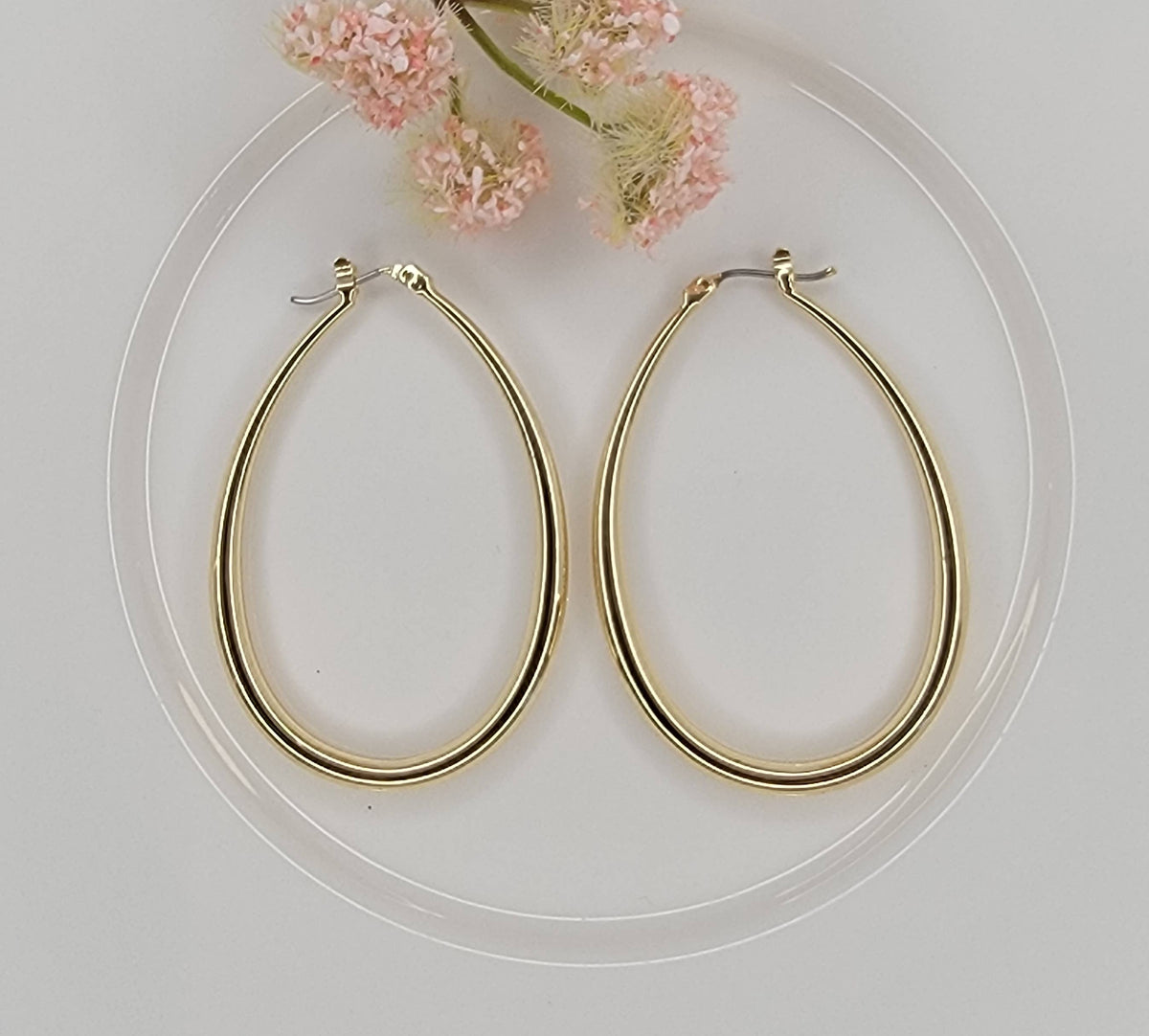Large Oval Gold Hoop Earrings