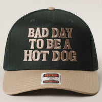 BAD DAY TO BE A HOT DOG Embroidered Trucker Hat : RYL/NATL / One Size
