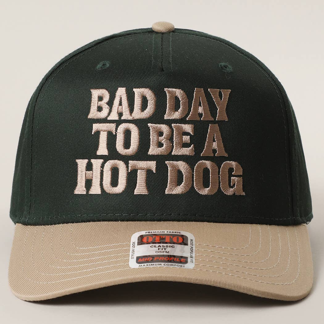 BAD DAY TO BE A HOT DOG Embroidered Trucker Hat : RYL/NATL / One Size
