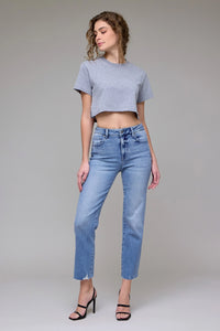 Medium Wash Clean Cropped Straight