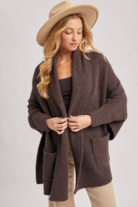 BLANKET WRAP BOUCLE SWEATER CARDIGAN