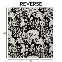 Wrangler Black & White Cowhide Stretchy Throw Blanket