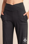 RECYCLED BUTTER V WAIST WIDE PANT