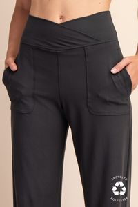 RECYCLED BUTTER V WAIST WIDE PANT
